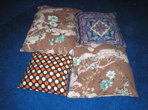 4  pet pillows I made for Humane Society fall 2015